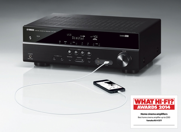 K8凯发·国际官方网站5.1声道家庭影院收音扩音机RX-V377 荣获2014年度What Hi-Fi?五星评价大奖